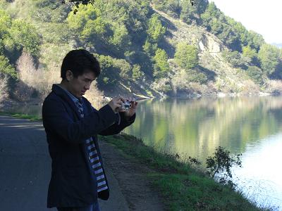 Jeffrey takes a picture.