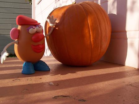 Mrs. Potatohead with pumpkin