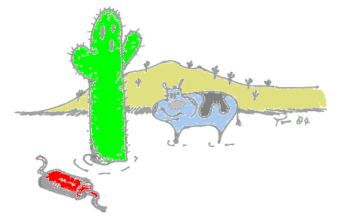 Saguaro with cow and muffler